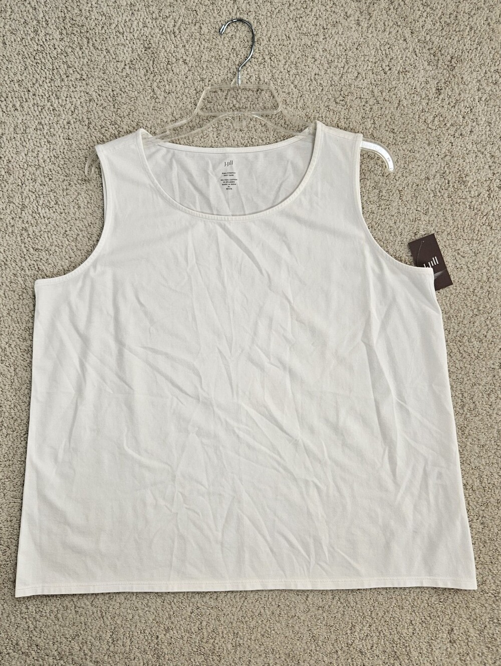J Jill Tank Top Sleeveless Shirt White Pima Cotton Womens XL Petite Layer